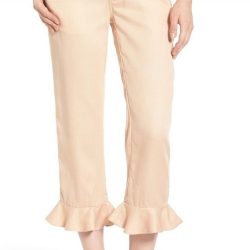 Sincerely Jules Light Pink Cropped Ruffle Pants